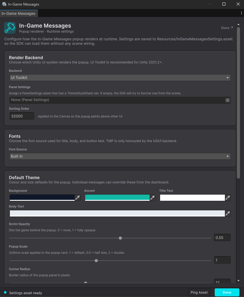 KalmForge In-Game Messages screenshot